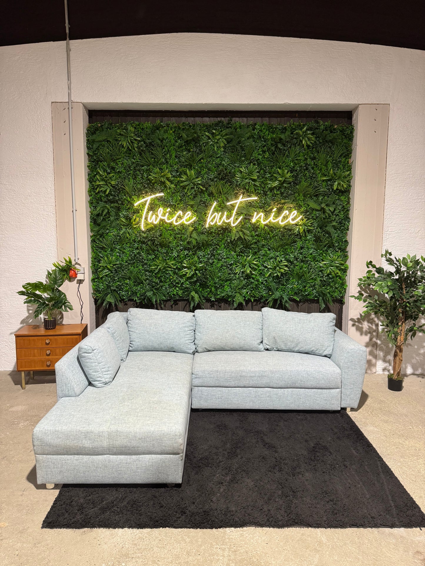Ecksofa/Schlafsofa hellblau