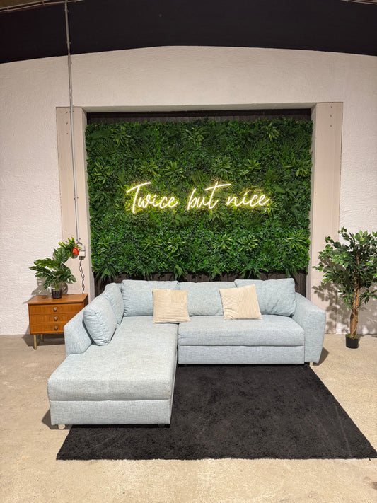 Ecksofa/Schlafsofa hellblau