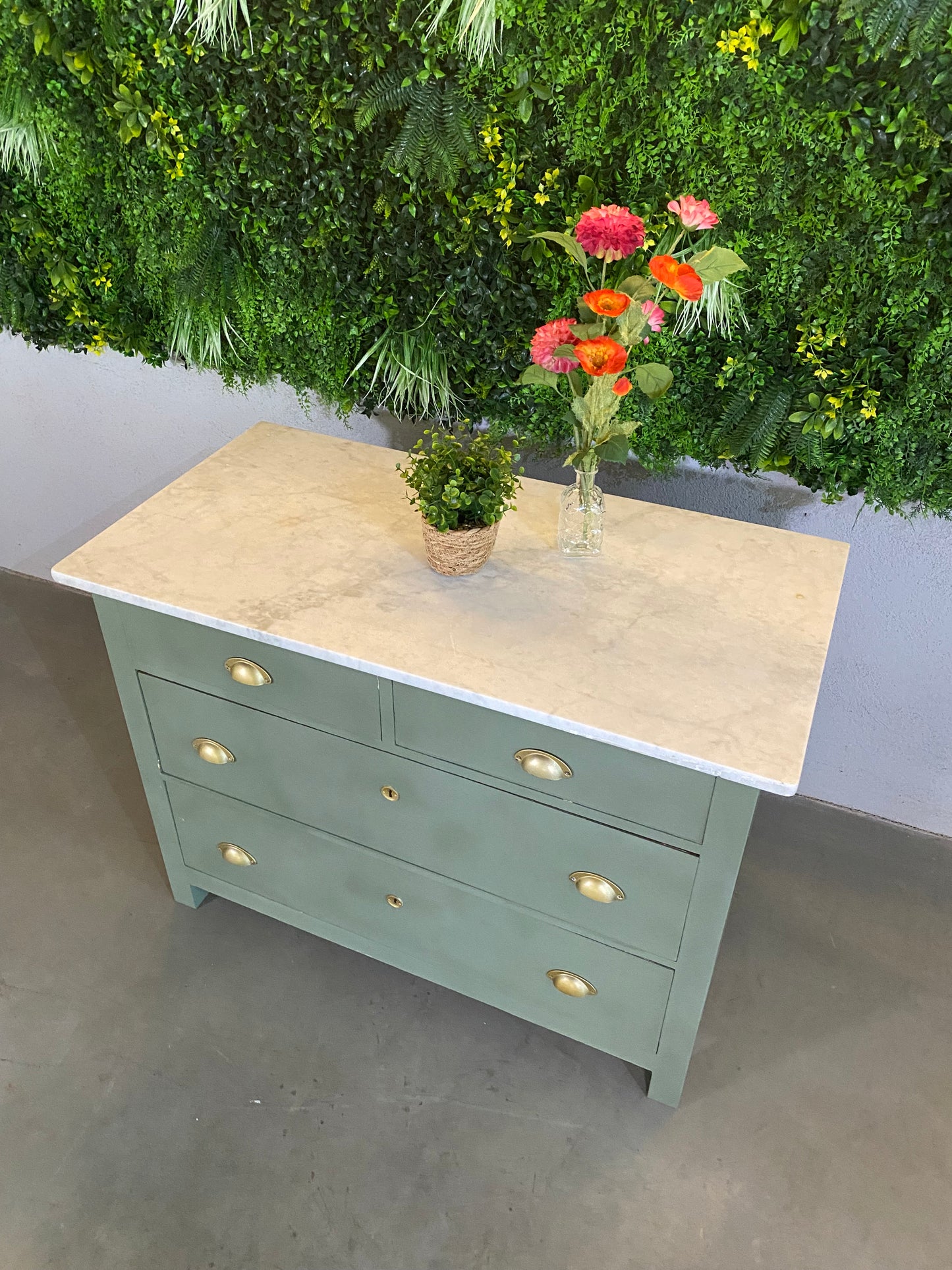 MASSIVHOLZ | Marmor Kommode/Kleiderschrank/Sideboard/Schrank