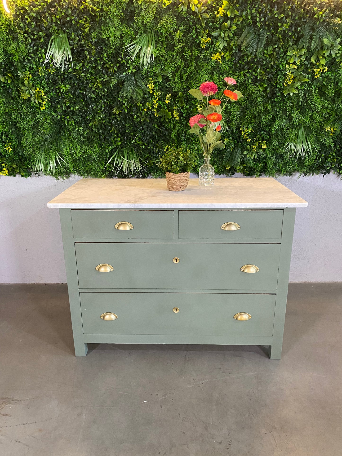 MASSIVHOLZ | Marmor Kommode/Kleiderschrank/Sideboard/Schrank