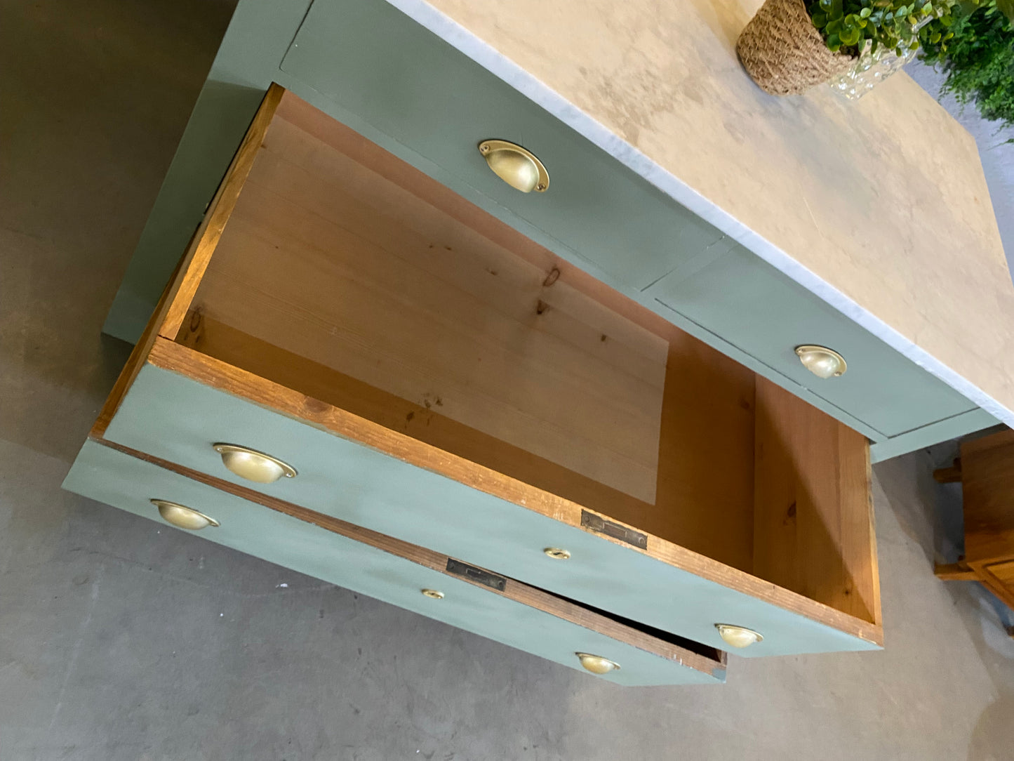 MASSIVHOLZ | Marmor Kommode/Kleiderschrank/Sideboard/Schrank