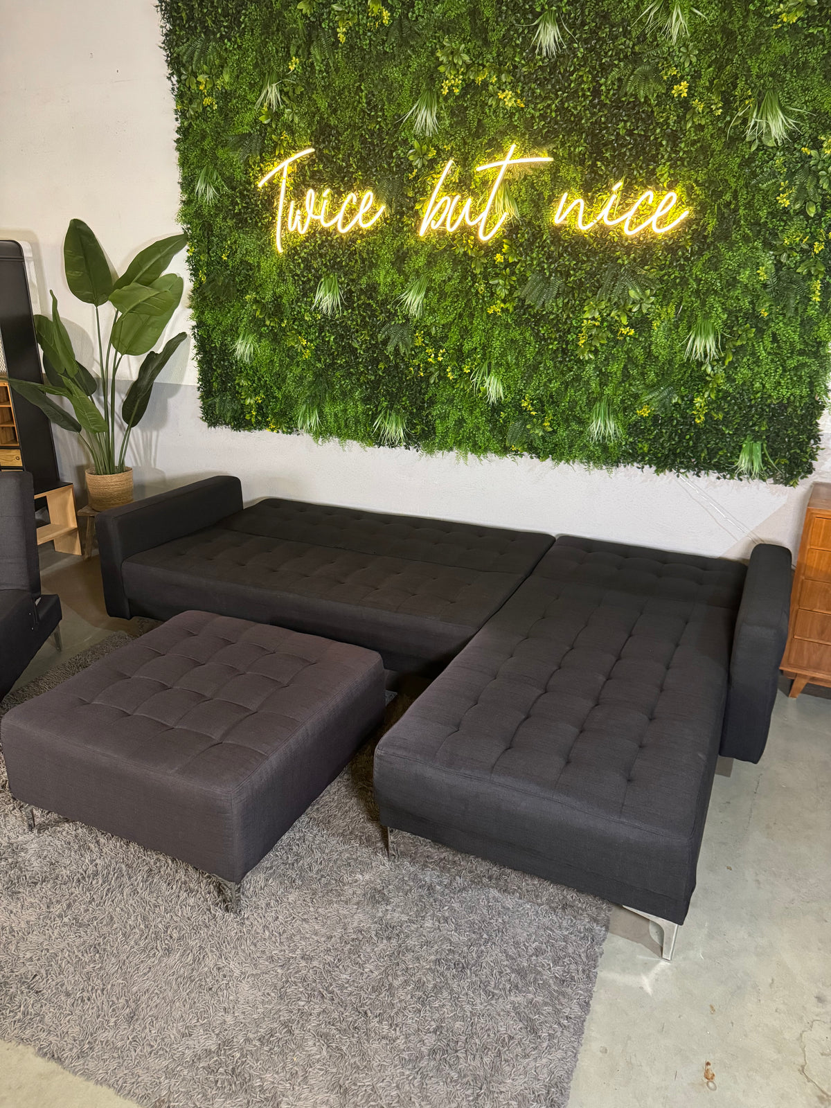 Schlafsofa mit Sitzhocker