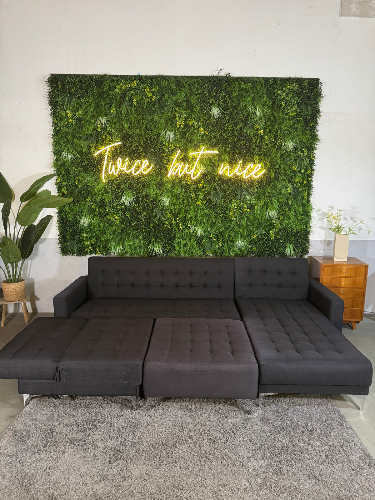 Schlafsofa mit Sitzhocker