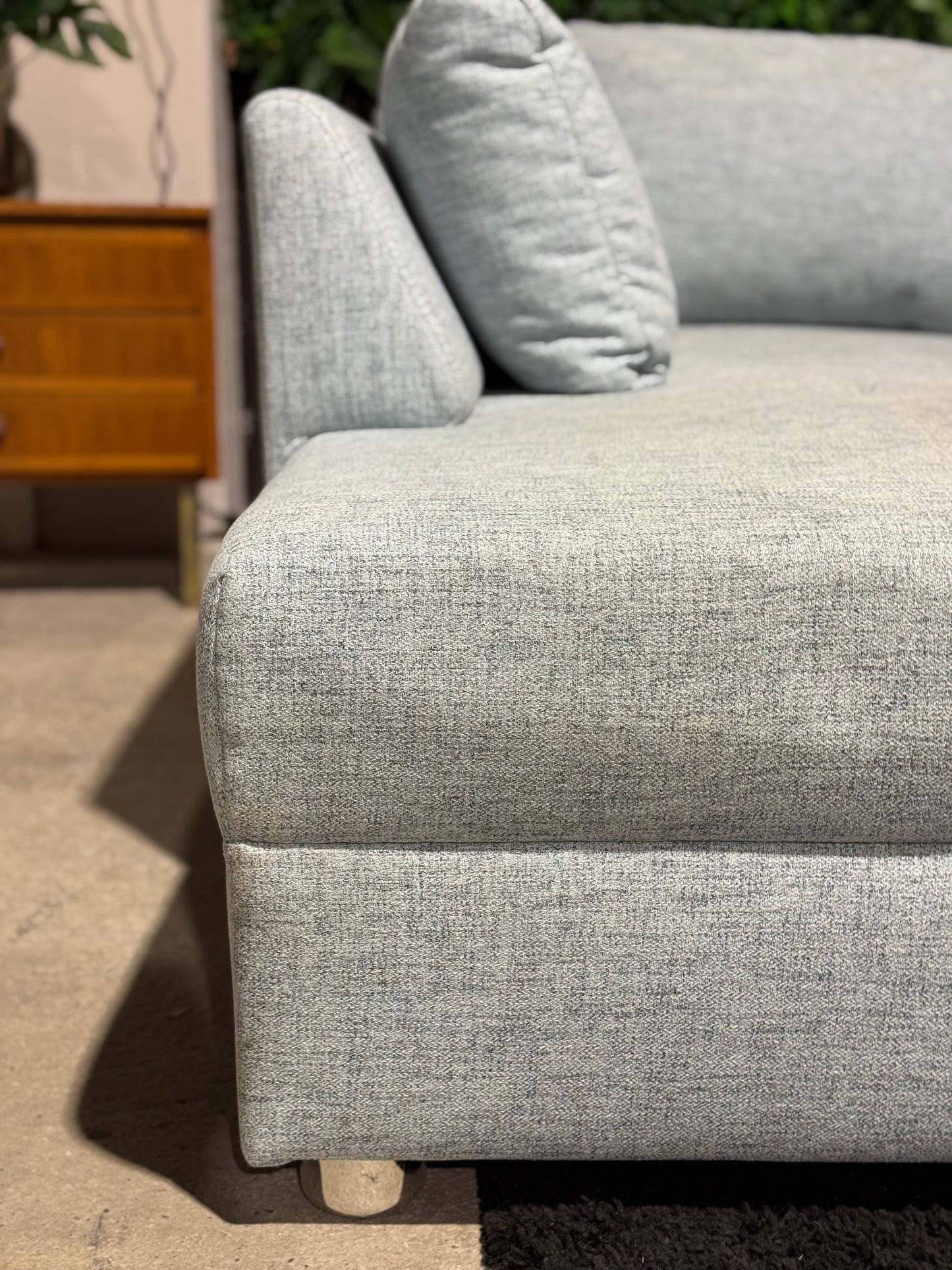 Ecksofa/Schlafsofa hellblau